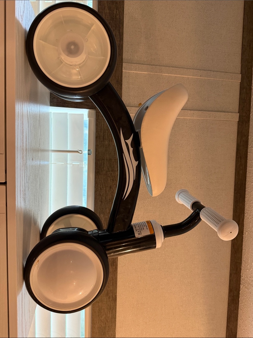 Toddler Black and White Ride-On Tricycle